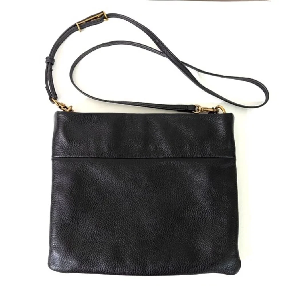 The Sak Collective‎ Tomboy Convertible Black Pebble Leather Crossbody 10.5